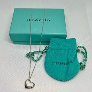 Tiffany & Co. Elsa Peretti Open Heart Necklace 925 Silver  1.9g